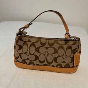 Coach Signature Demi Pouch Fabric & Leather Shoulder Bag J055-6094